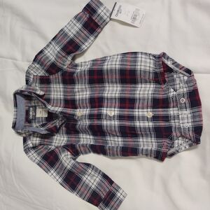 OshKosh B'gosh Plaid Button-Up Kids Shirt - Red and Blue